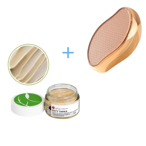 Przejdź do produktu Zestaw: Złota tarka z nano-szkła N85 + Anty-tarka 50 ml (Wygładzenie i Regeneracja Pięt)